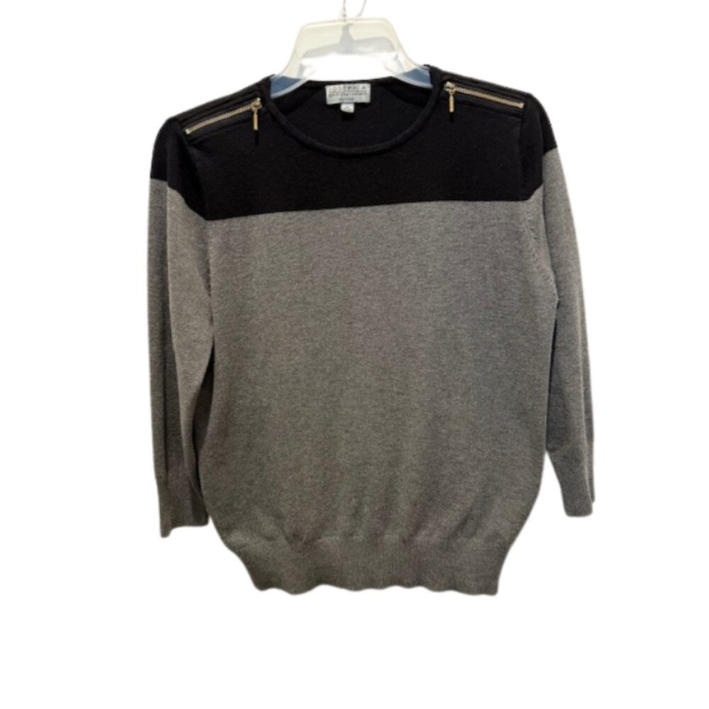 Joseph A. Sweater Women’s Size PL Gray & Black – Chic & Cozy